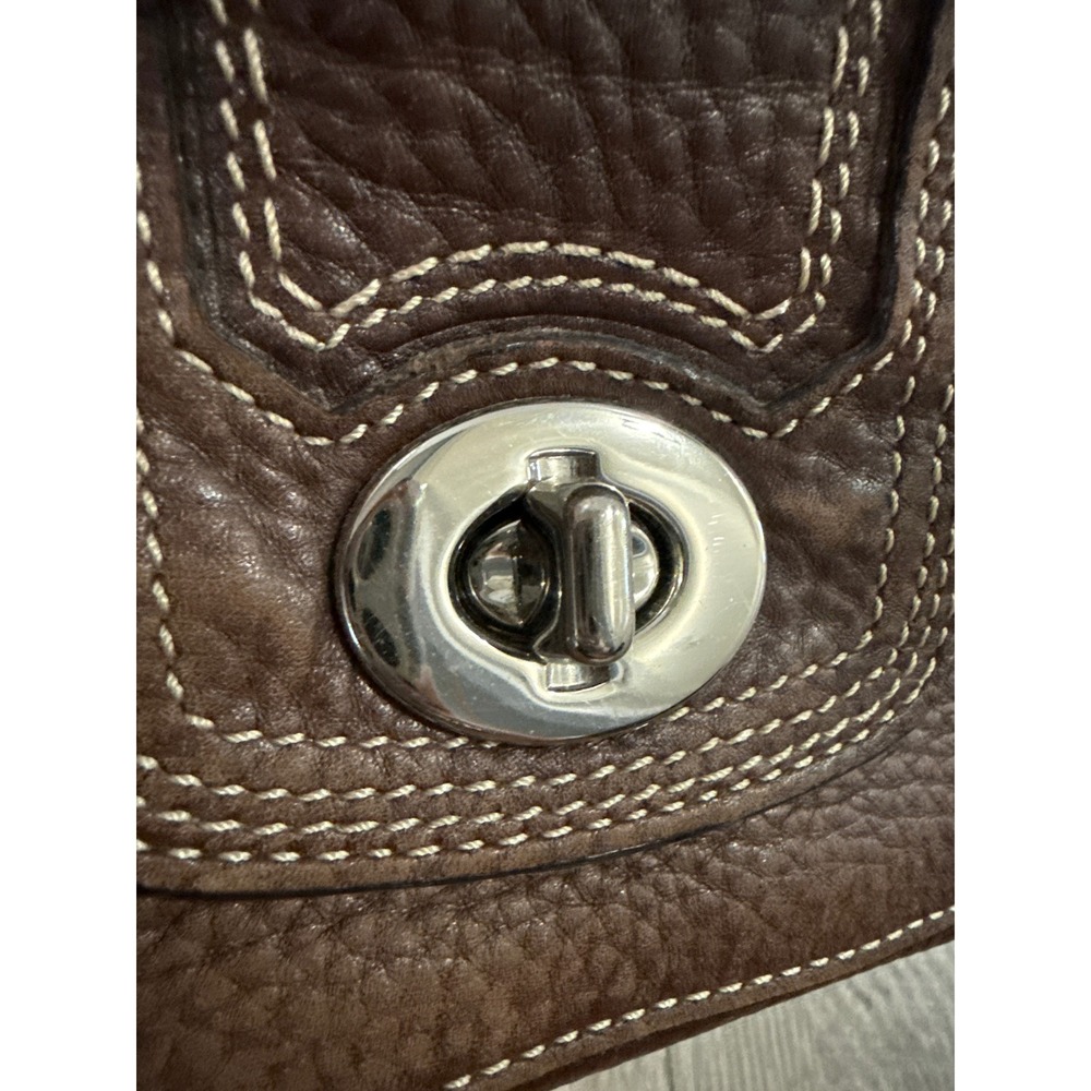 Coach Women's Brown Pebbled Leather Hampton Top Handle Satchel Bag F13963 - Picture 15 of 16